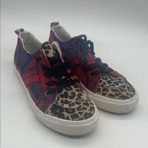 Jellypop Red and Blue Plaid Sneakers